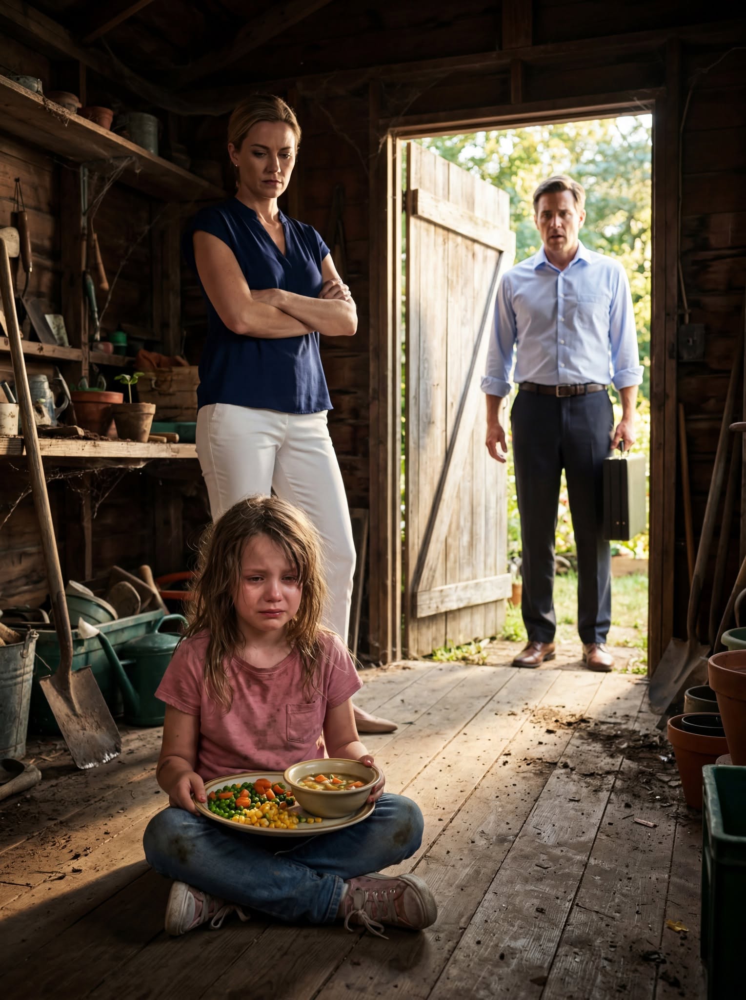 “Sit There Until You Finish Every Single Scra. You’re Not Taking A Step Outside Until That Bowl Is Clean.” That’s What I Heard From The Detached Greenhouse When I Returned Early — And Inside Was My Nine-Year-Old Son, Trembling Over A Cold Meal.
