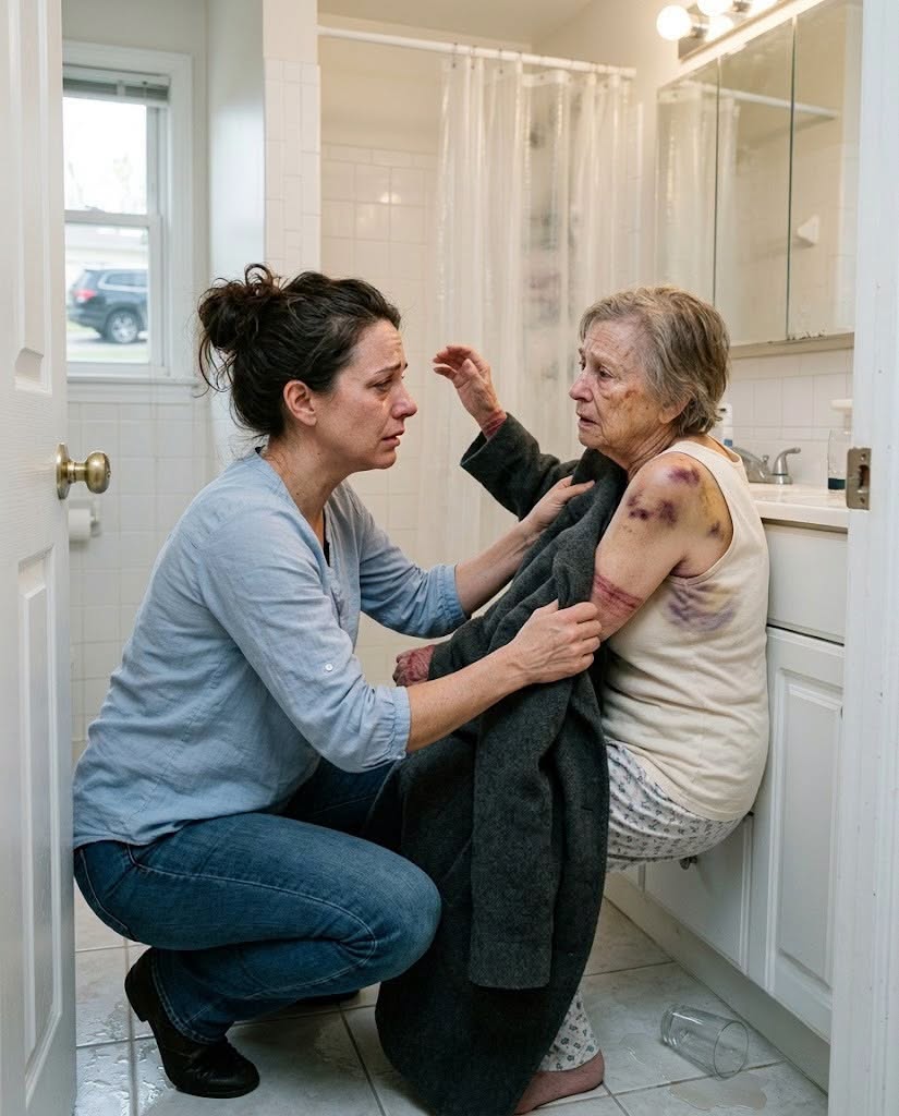 came home to visit my elderly mother, but when I offered to help bathe her, she shrank back in terror. “Please… don’t take off my coat,” she pleaded, her body trembling.