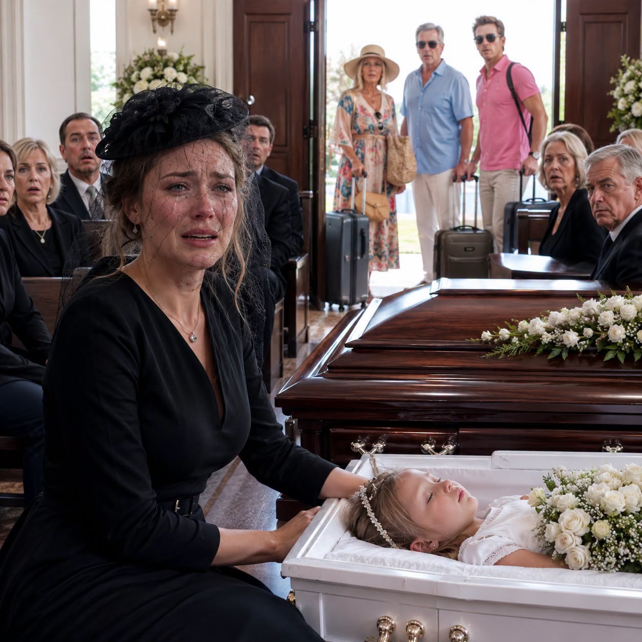 I buried my husband and our six-year-old daughter alone while my parents and brother raised champagne glasses on a sunny beach, claiming their vacation “couldn’t be canceled for a funeral.