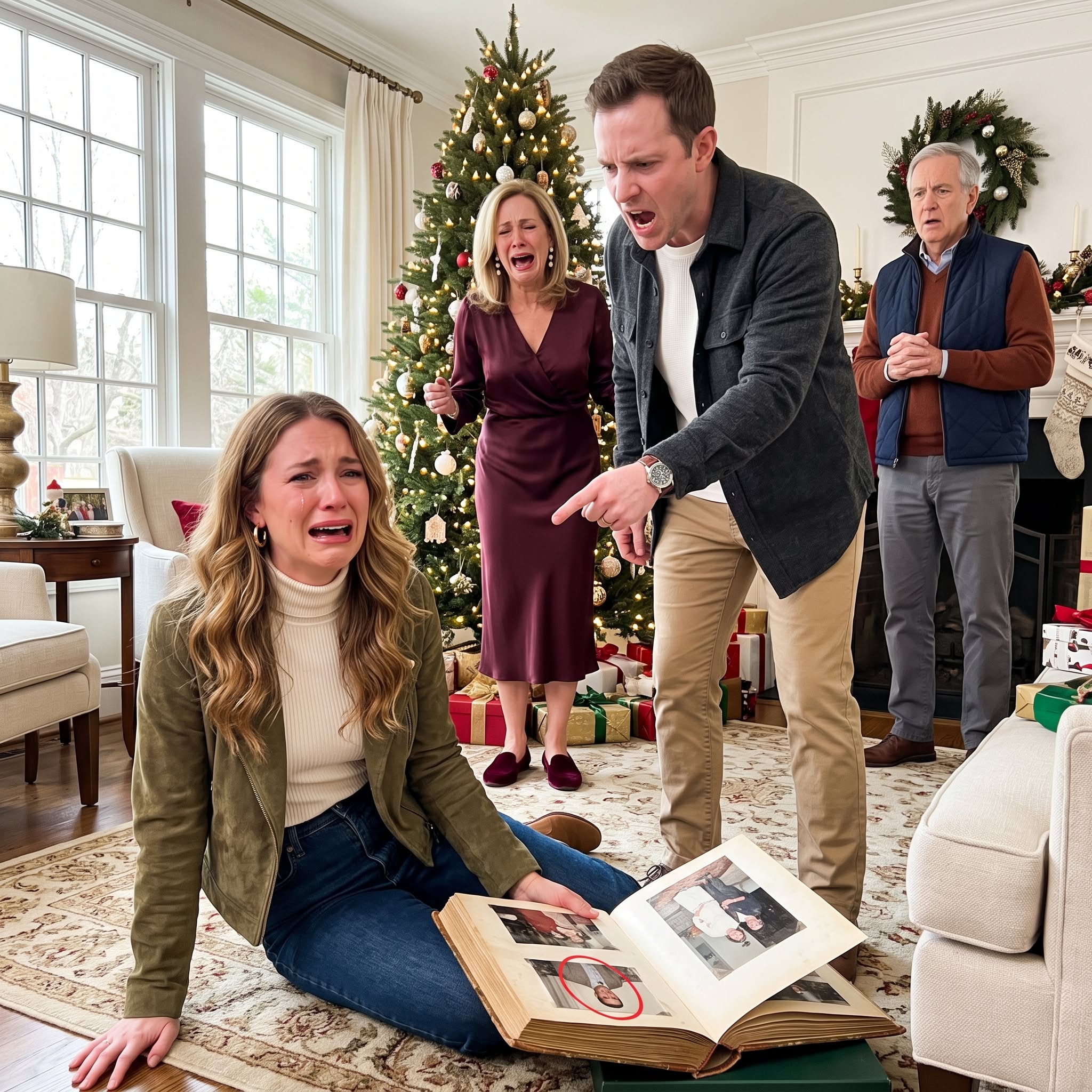 At Christmas, my mom opened our old photo albums for my fiancé, expecting laughter and memories. Instead, he froze, grabbed my hand, and whispered, “Don’t you see it?” When he showed me what was hidden in those pictures, I couldn’t unsee it. Five hours later, I called the police.