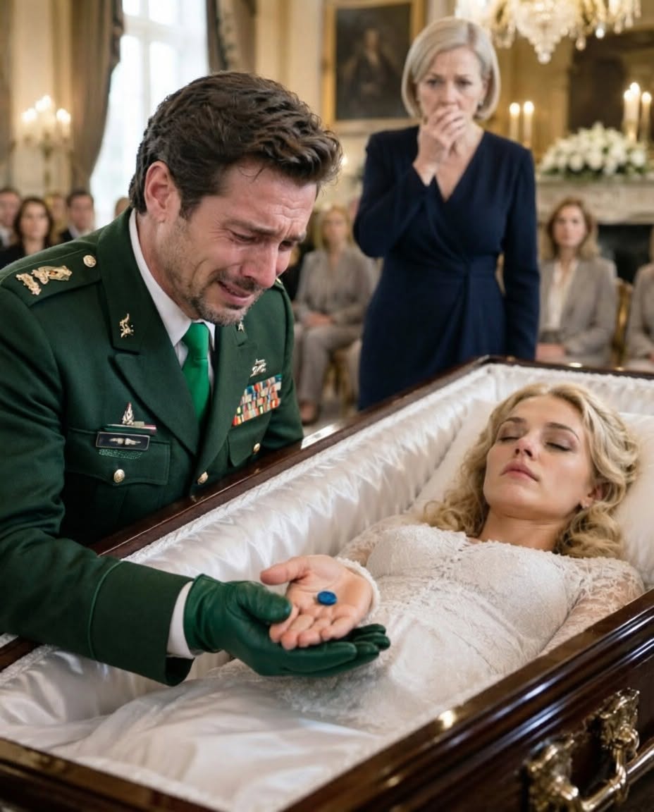 "I kissed my husband’s pale forehead inside his casket… and when I opened his clenched hand, I found a silver cufflink torn away with violent force. I recognized it instantly. It belonged to my business partner Lucas’s suit. My father-in-law went white and whispered,