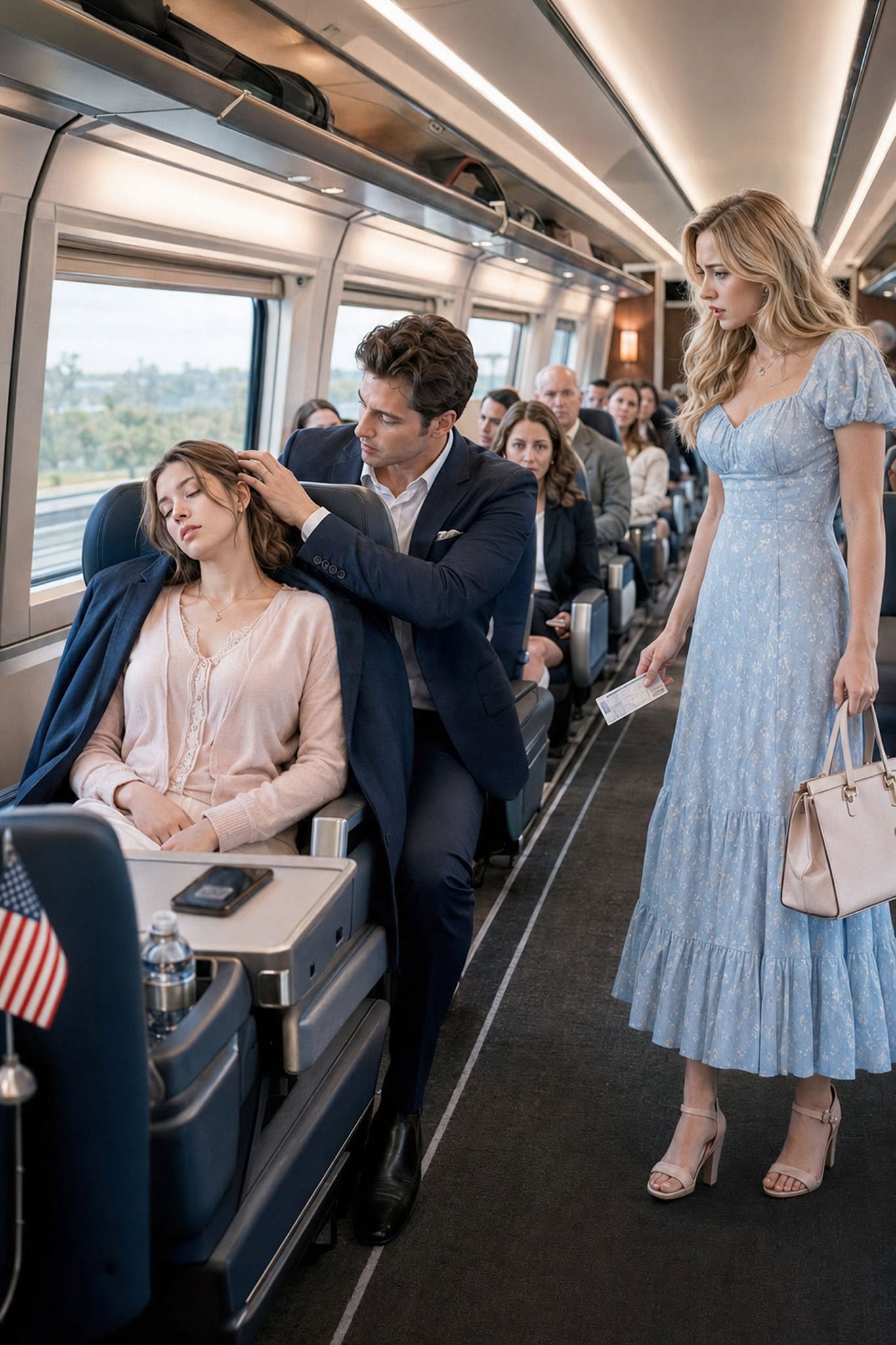 The Intern Took My Upgraded Seat While My Fiancé Wrapped His Jacket Around Her and Called Me Insecure—So I Walked Off the Train and Canceled Our Wedding That Night…