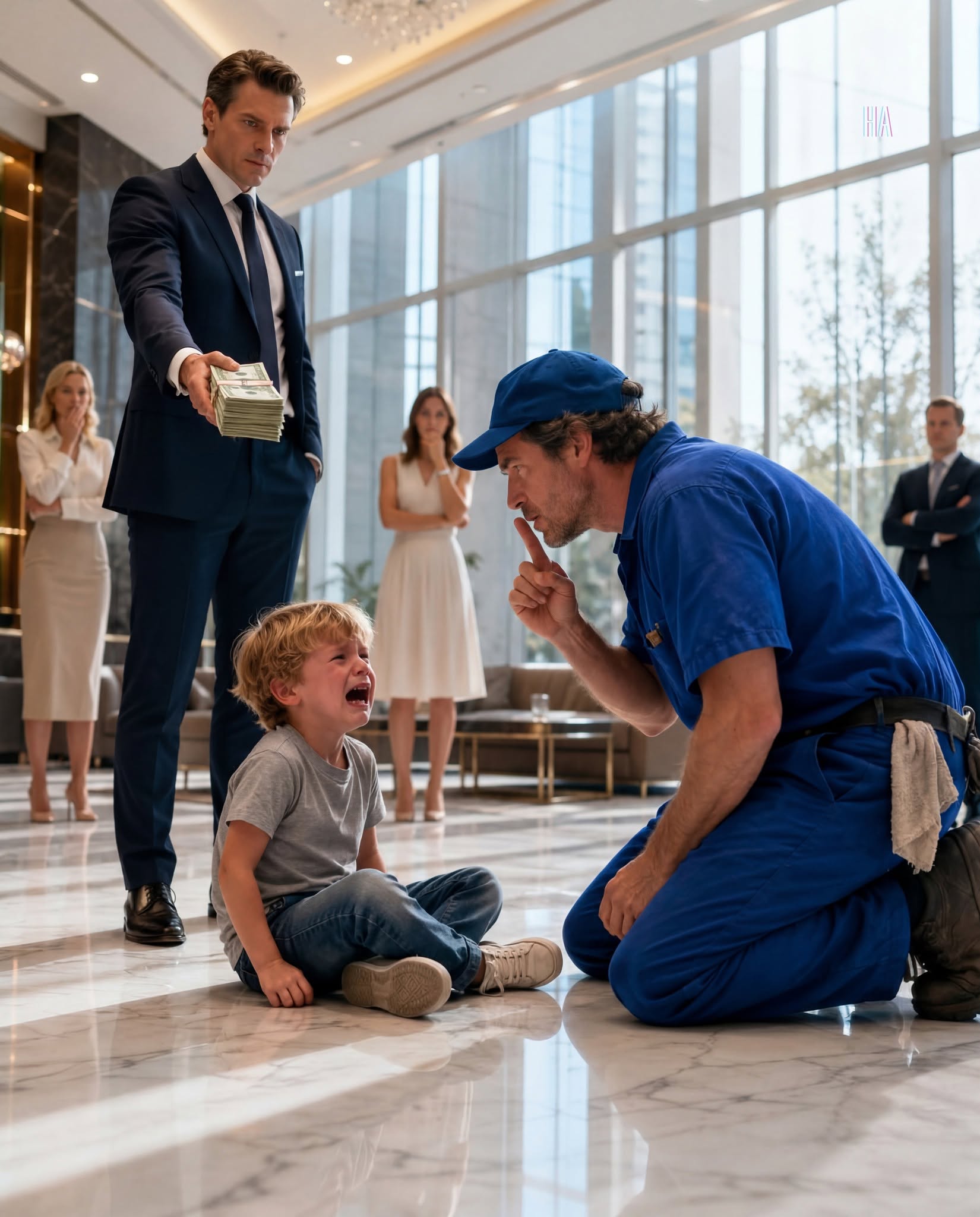 The Billionaire CEO Offered $1,000,000 to Calm Her Screaming Son, But the Janitor Only Whispered One Word
