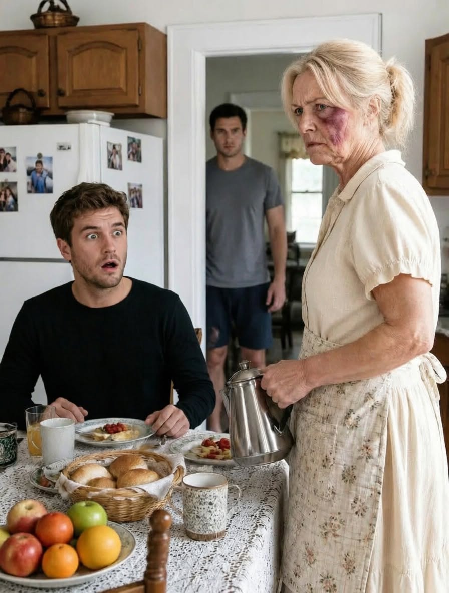 Last Night, My Son Lifted His Fist Toward Me, and I Did Not Shed a Tear. This Morning, I Laid Out My Finest Table Runner, Prepared Breakfast as if for a Holiday, and Waited. When He Strolled Down the Steps Smirking, He Assumed I Had Finally Folded. Then He Noticed Who Was Waiting in the Dining Room.