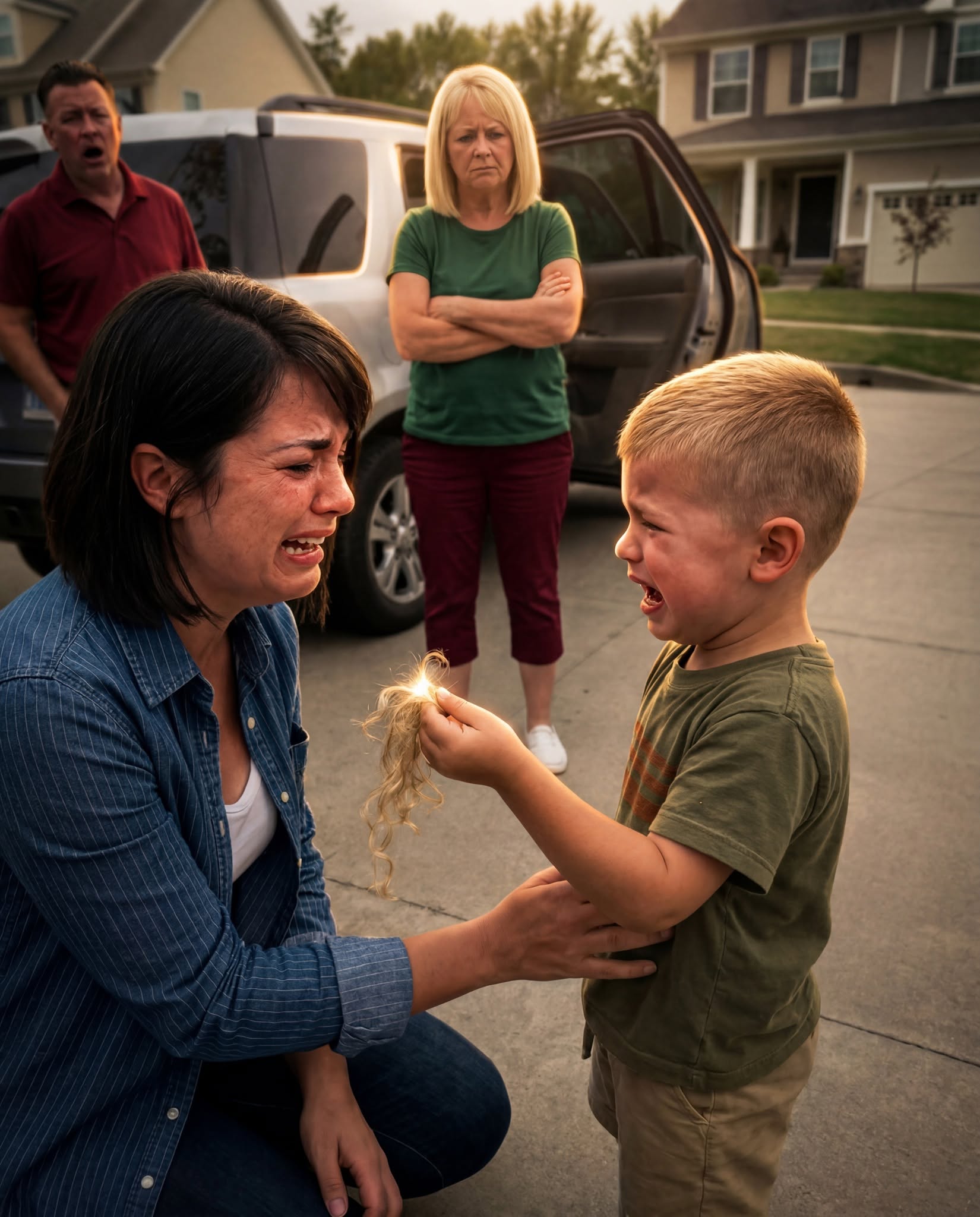"My mother-in-law secretly checked my six-year-old son out of school and shaved off his beautiful dark waves. But what my husband brought to the family barbecue left her entirely speechless."