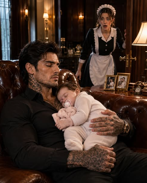 I secretly brought my infant daughter to work, knowing a single complaint meant immediate termination, only to discover she had vanished right in the middle of the evening rush. Then I forced open the forbidden executive suite—and found the city’s most ruthless syndicate kingpin asleep with my little girl resting against his chest.