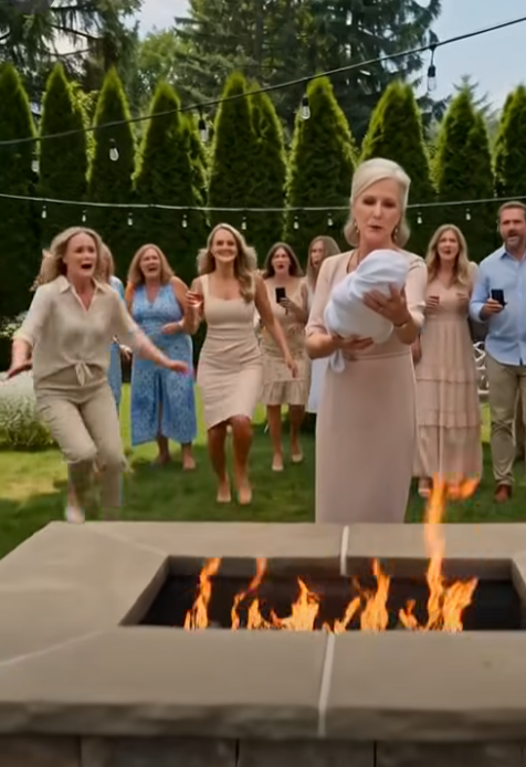 "Clara lunged forward as Beatrice dangled two-month-old Leo over the roaring patio bonfire.