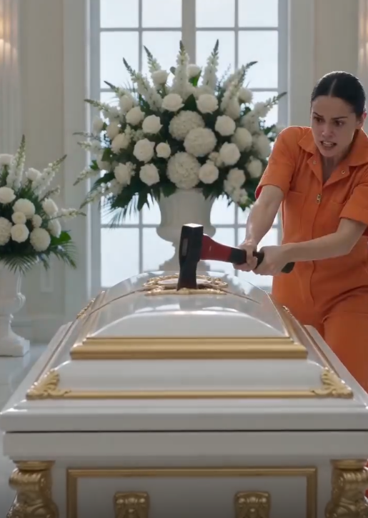 "The axe slammed into the white coffin so hard the entire funeral room screamed.