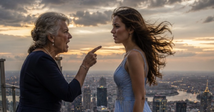 The mother-in-law pushed the future daughter-in-law off the tower's roof, considering her unworthy of her son. However, her efforts were in vain.