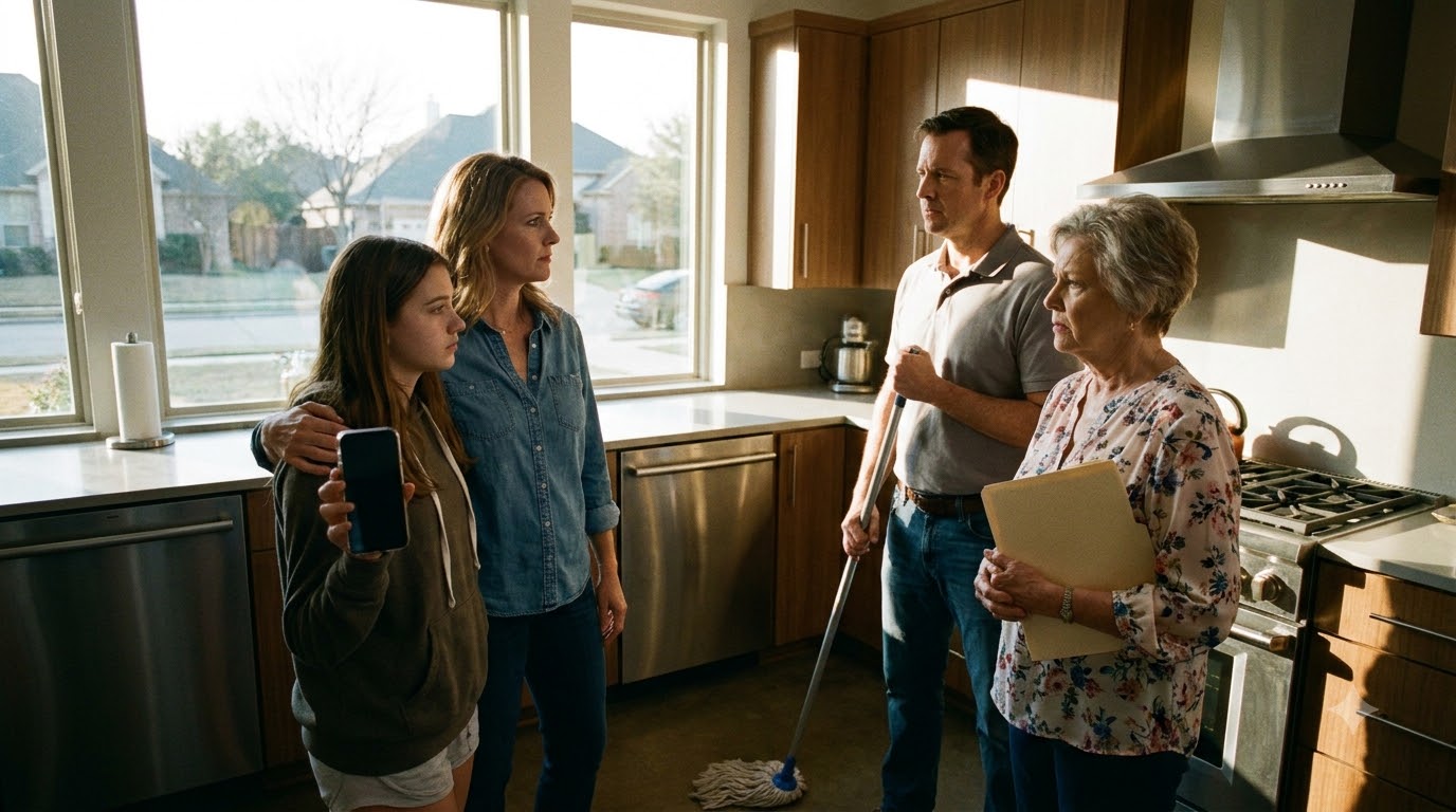 My husband hit me again and again with a mop because I refused to sign our house over to his mother. Then his mother walked in holding the document that proved neither of them understood who actually owned it.