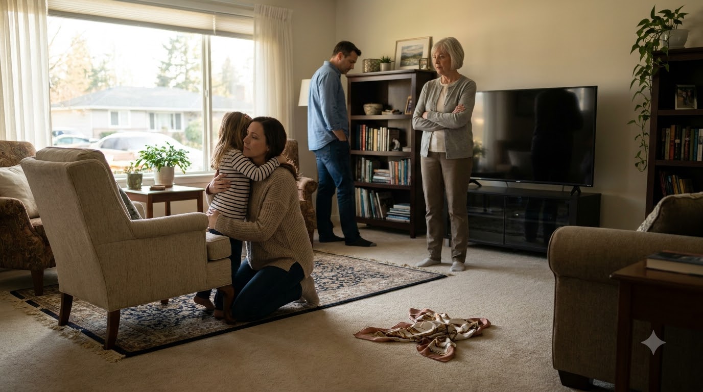 I came home from the grocery store and found my four-year-old daughter tied to a chair in the corner of the living room. My mother-in-law was sitting ten feet away watching television like nothing was wrong.