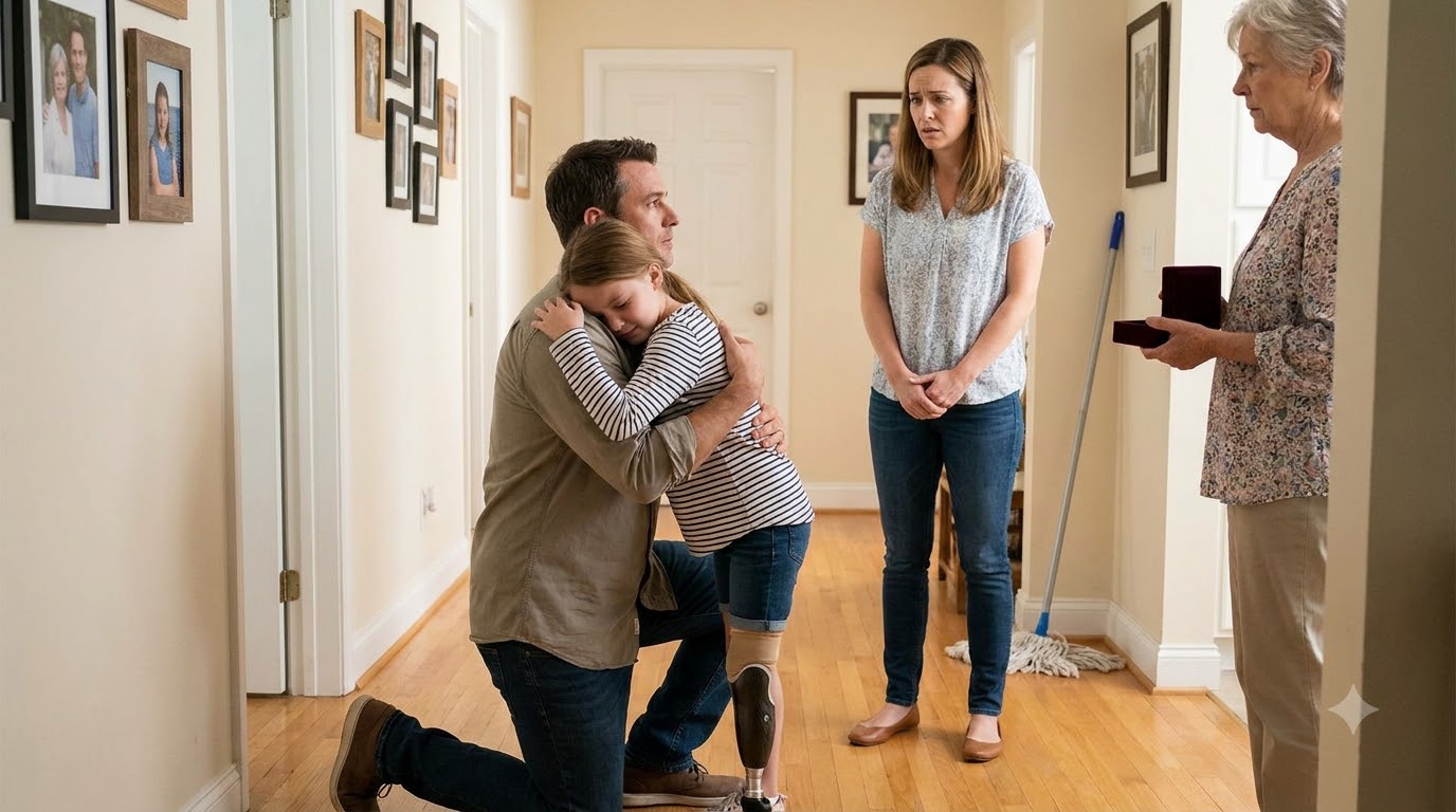 The second I walked through the front door, I saw my wife swinging a mop handle down against my five-year-old daughter’s prosthetic leg while she cried on the floor.