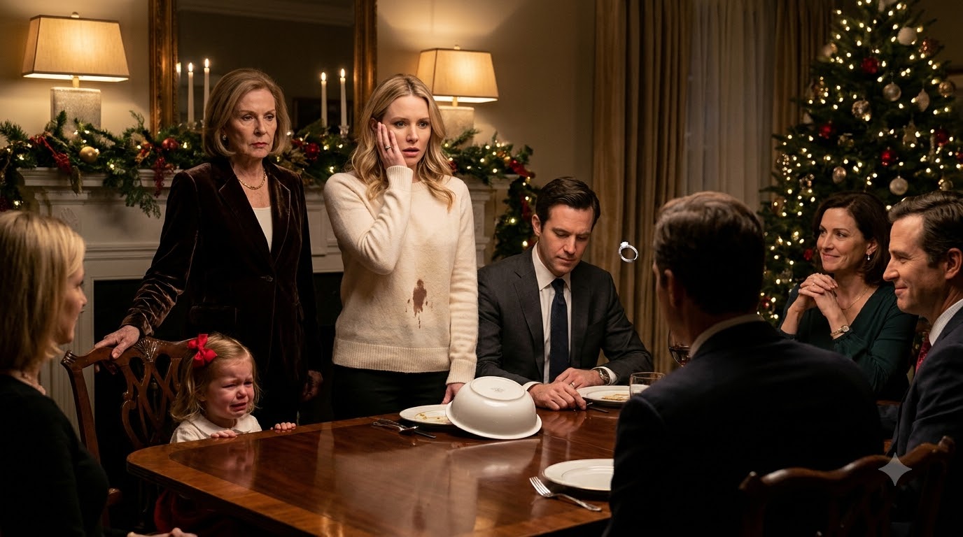 My mother-in-law slapped me across the face on Christmas Eve, and when the bowl of hot soup spilled into my lap, my husband just sat there watching his family laugh.