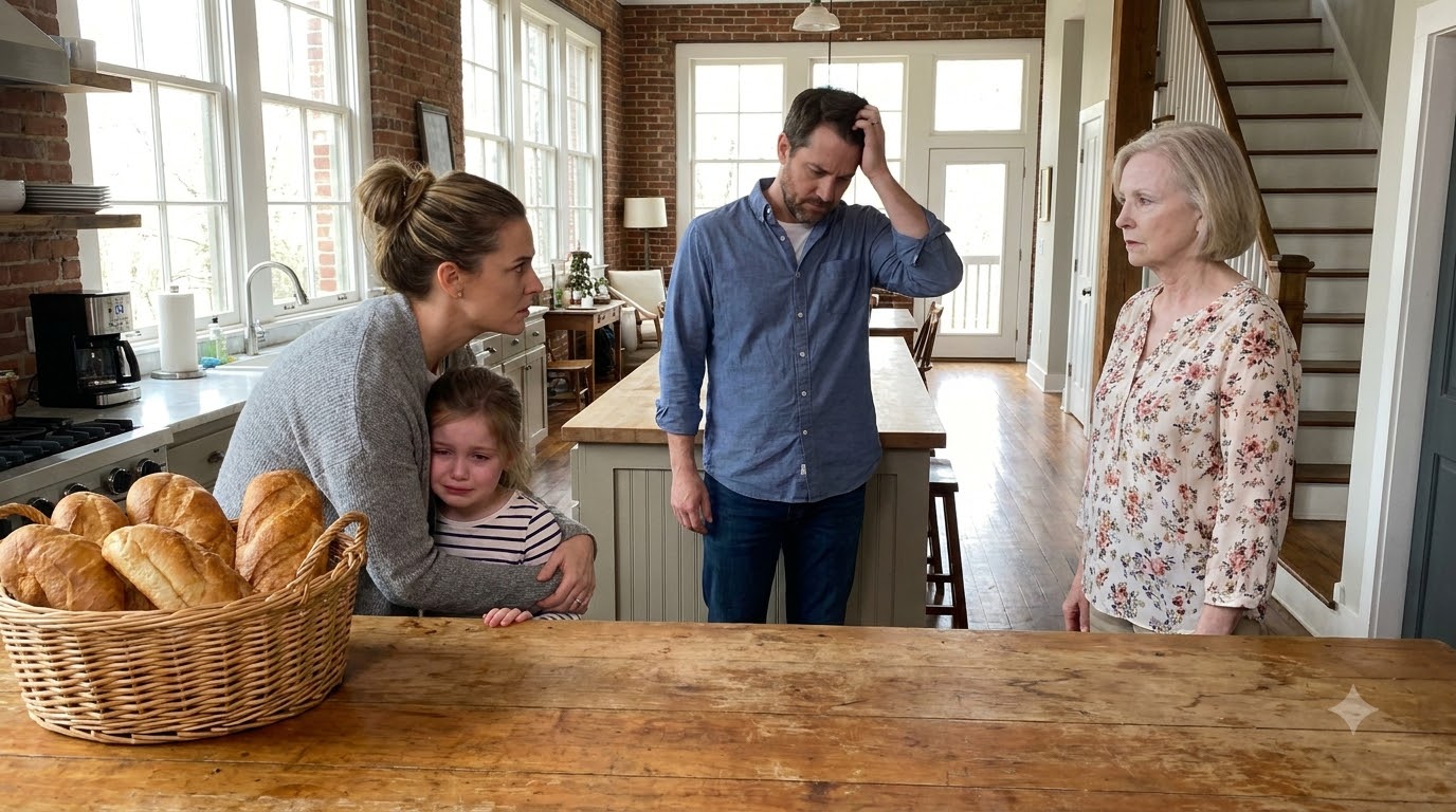 I came home early and saw my mother-in-law slap my four-year-old daughter so hard she fell to the floor—just because she reached for a piece of bread. What Evelyn didn’t know was that I was standing in the doorway watching everything.