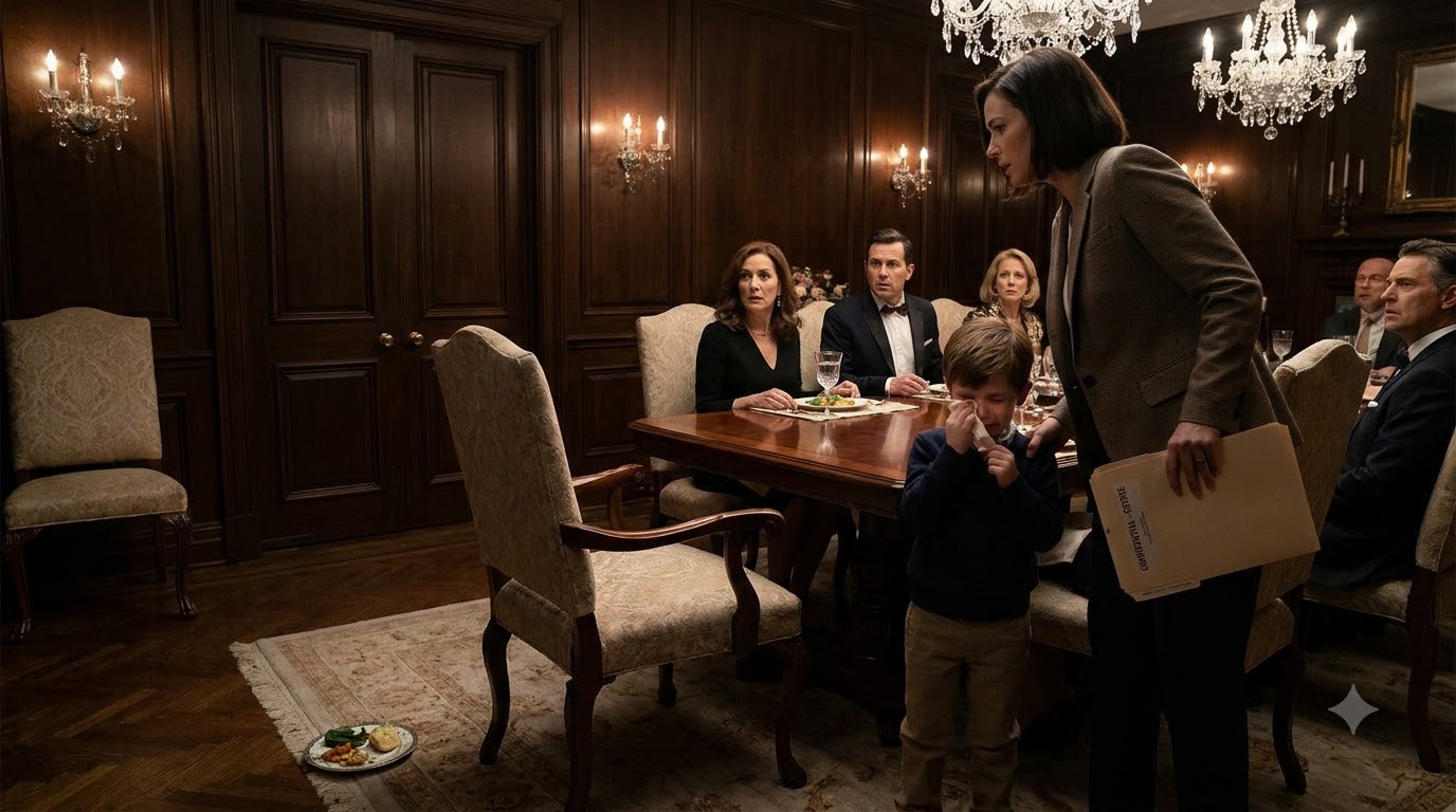 Noah Was Forced To Kneel Beside Leftovers While Evelyn Told Him Illegitimate Children Eat On The Floor.