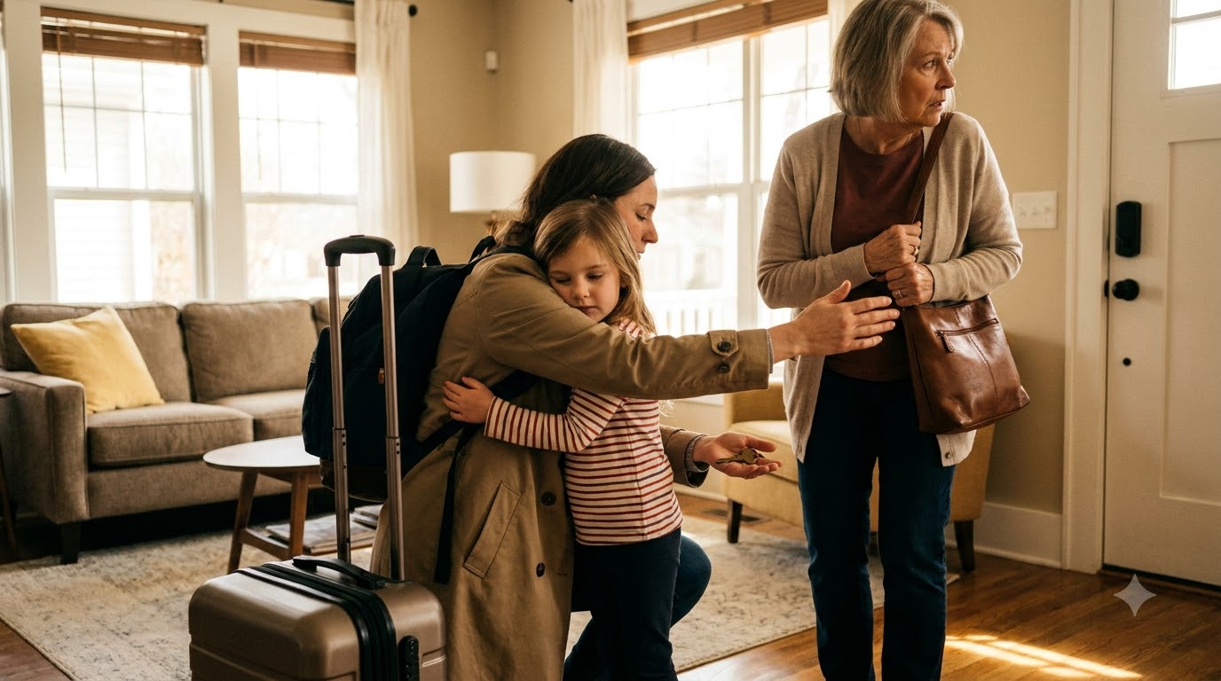I came home from my business trip two days early and found my 5-year-old daughter on her knees while my mother-in-law held a fistful of her hair and forced her face toward the floor.