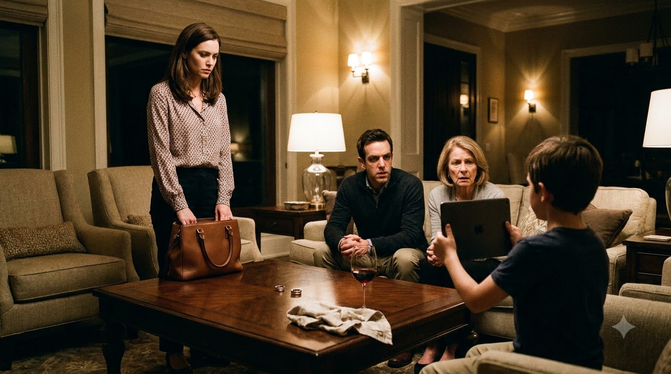 After dinner, my mother-in-law dragged me out of the kitchen by my hair and screamed that I had stolen her diamond ring. My husband watched in silence—so I ripped off my wedding ring and threw it straight at his face.