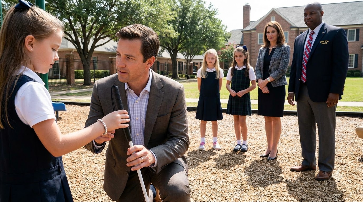 I watched three wealthy girls yank a blind child’s cane away while she cried on the school playground, and one of them laughed, “Who’s going to believe you?” Then I stepped through the gate.