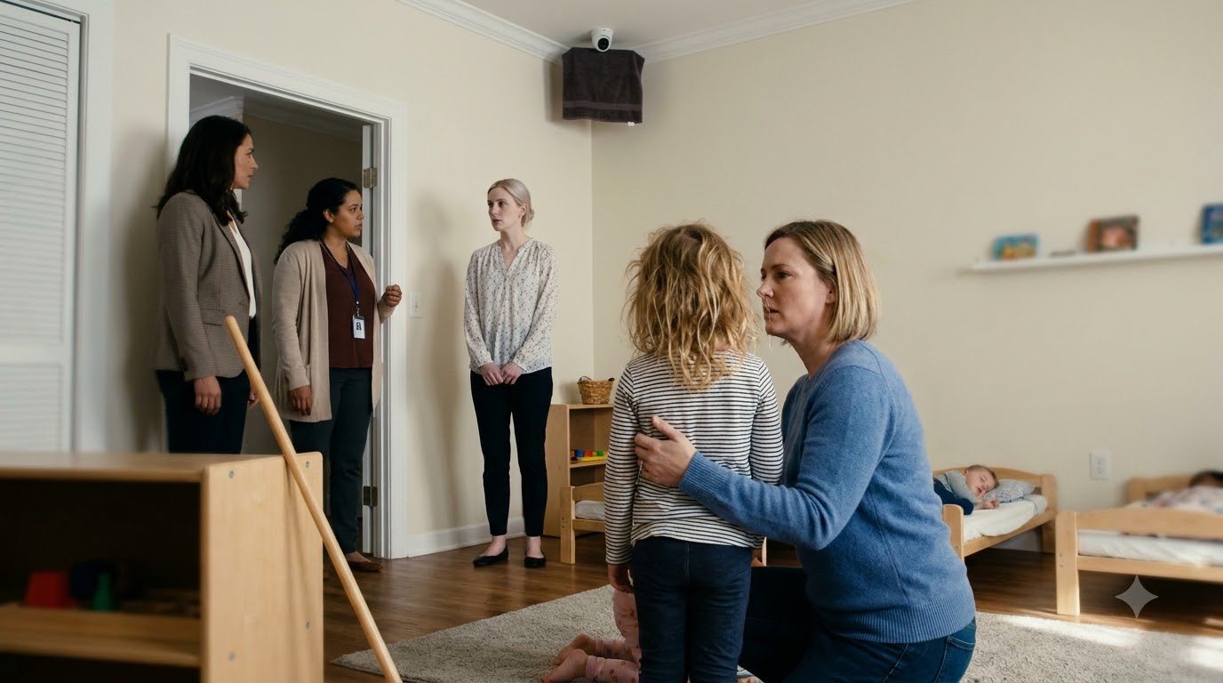 I knew something was wrong when my four-year-old daughter started screaming every morning before preschool. Then I discovered her teacher had been covering the classroom camera before forcing her to “learn how to obey.”