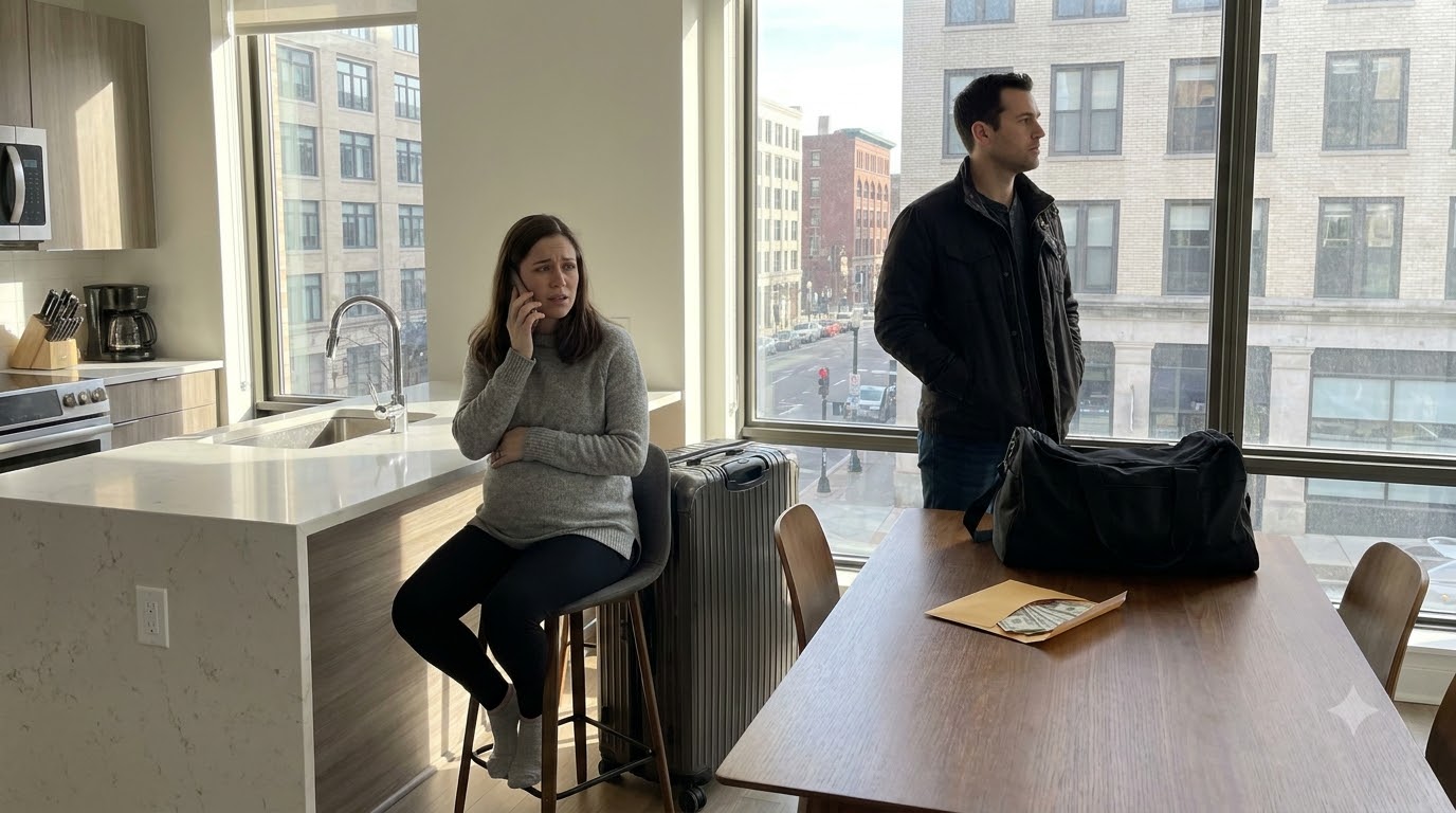 I was eight months pregnant when I collapsed beside the kitchen table, and my husband calmly placed $15,000 in front of me and said, “Taxi money.” That was the moment I finally called my father.