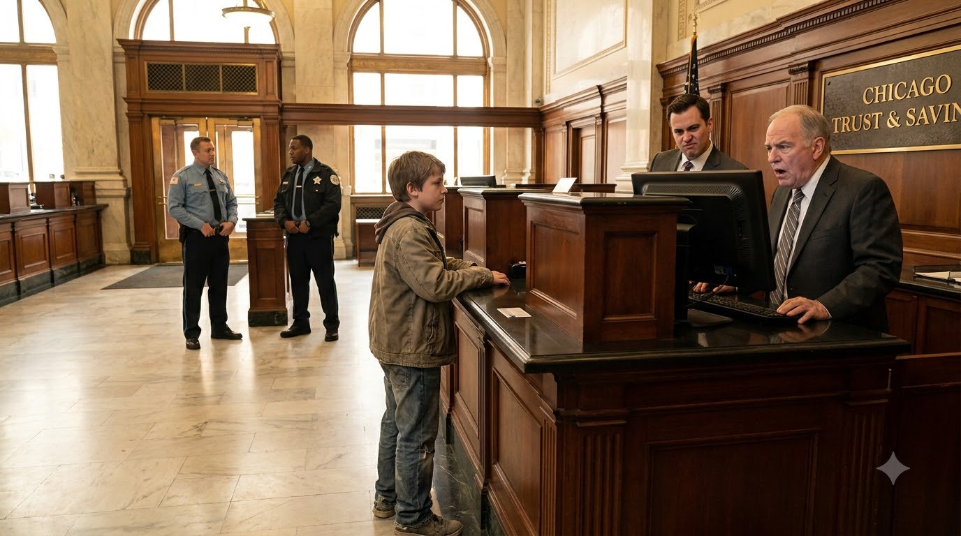 The bank teller shoved me to the floor because of my torn clothes and told security to throw me out. I stood up, placed my card on the counter again, and said, “Please check the balance.”