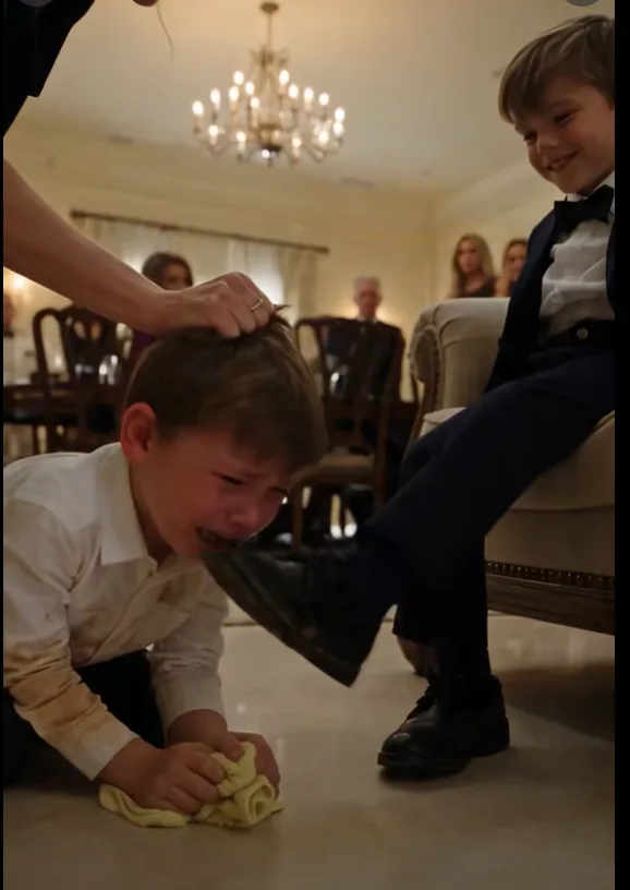 At Our Family Party, My Wife Forced My Son to Kneel and Polish His Brother’s Shoes — Then I Showed Her the Trust That Put Everything in the Hands of the Child She Called an Outsider