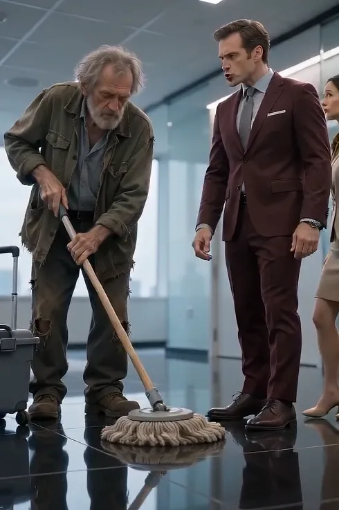 A seventy-six-year-old janitor was quietly cleaning outside a glass boardroom while executives prepared for a major leadership meeting.  1391