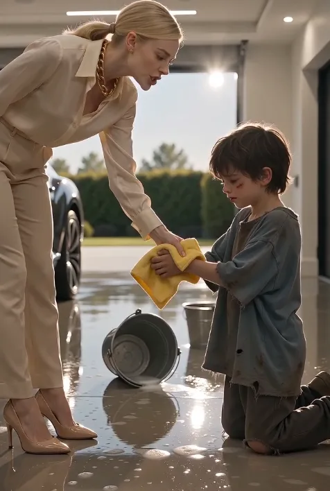 The Mafia Boss Found His Son Kneeling Beside a Luxury Car—Then One Red Key Exposed Why His Fiancée Had Been Starving Him
