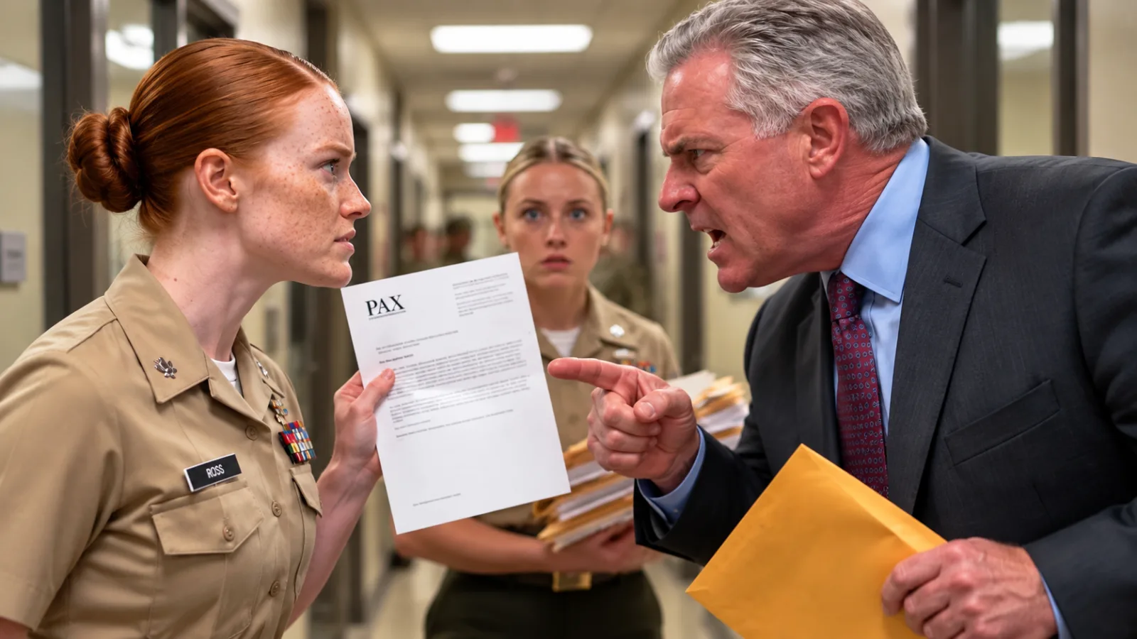  At 8 A.M., a Veterans Charity Boss Cornered Me in a Marine Hallway—He Didn’t Know His Letter Used My Forged Signature
