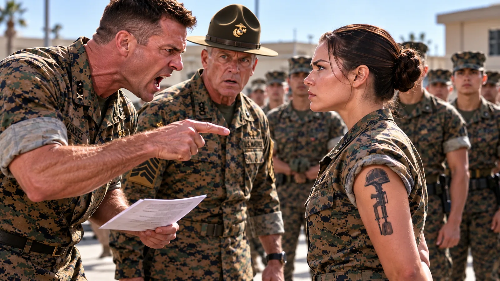A Major Ordered Her to Apologize for Protecting a Recruit—Then the Sergeant Major Saw Her Tattoo