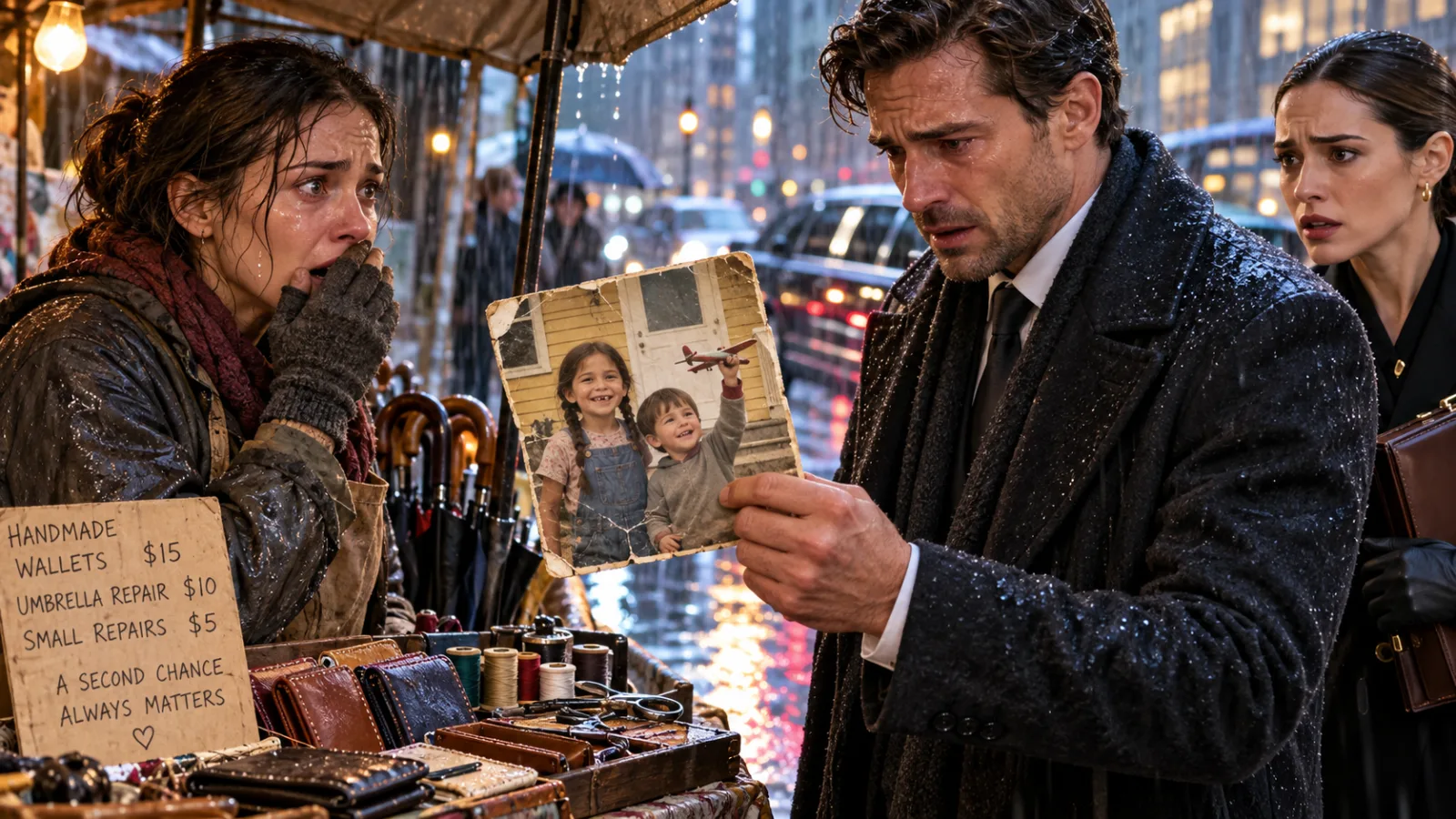 4. HE OFFERED ME $500 IN THE RAIN—THEN RECOGNIZED OUR CHILDHOOD PHOTO