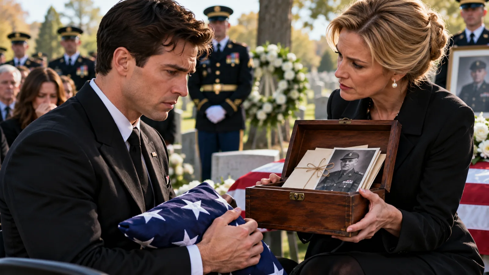 Alternative viral title: I Held My Father's Folded Flag While My Stepmother Opened a Wooden Box—Then One Letter Exposed the Promise He Regretted