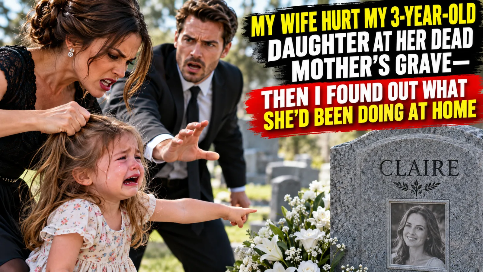 SHE GRABBED THE SOBBING LITTLE GIRL BY THE HAIR AT HER DEAD MOTHER’S GRAVE—THEN WHISPERED, “SHE CAN’T PROTECT YOU NOW”
