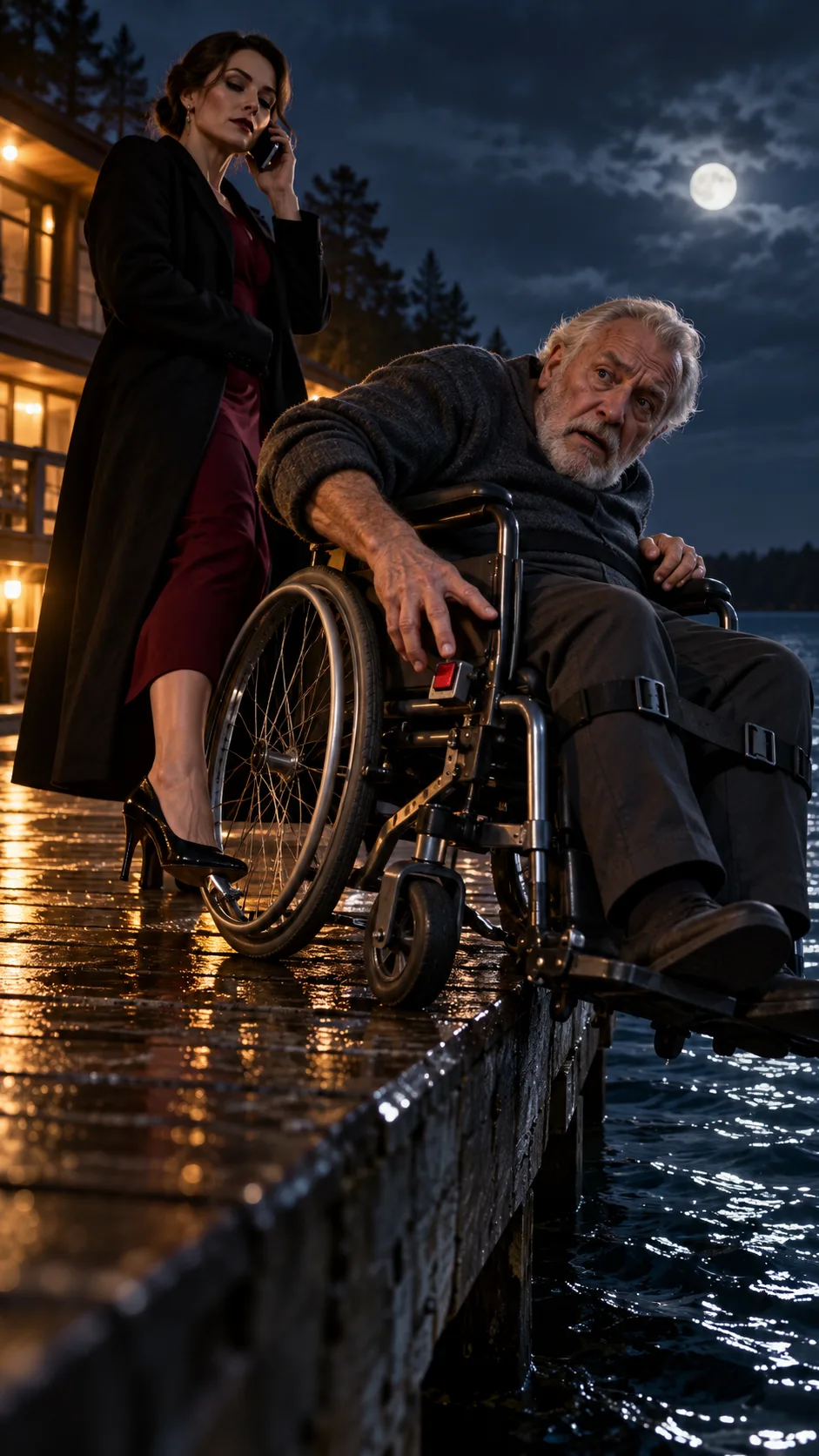 “YOU SHOULD HAVE SIGNED EVERYTHING!” My Own Daughter Pushed My Wheelchair Into the Dark Water to Steal My Fortune—But She Never Saw the Red Button Beneath My Armrest.