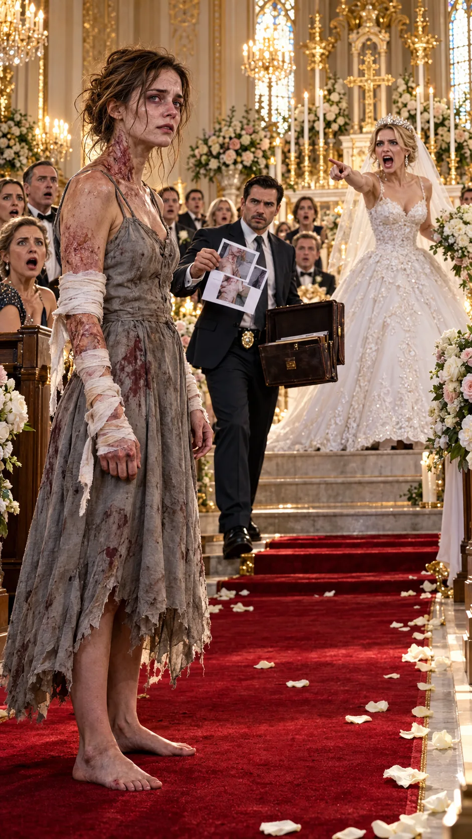 😱 **MY SISTER LEFT ME TO DIE IN A FIRE, FORGED MY DEATH CERTIFICATE, AND STOLE MY ENTIRE INHERITANCE—YEARS LATER, I WALKED BAREFOOT INTO HER LUXURIOUS WEDDING, COVERED IN HORRIFIC BURN SCARS. WHEN SHE SAW ME, SHE SCREAMED, “NO! YOU'RE DEAD!”—BUT SHE NEVER EXPECTED WHAT THE DETECTIVE WAS ABOUT TO REVEAL!** 💔🔥