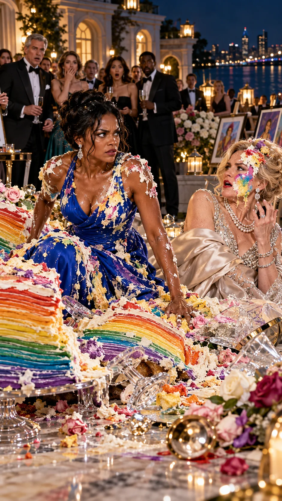 A Rich Woman Pushed a Black Art Director Into a Giant Rainbow Cake and Laughed, “Oops!”—But When She Fought Back, a Shocking $30,000 Secret Exposed the Truth Behind the Charity Gala. 😱💔