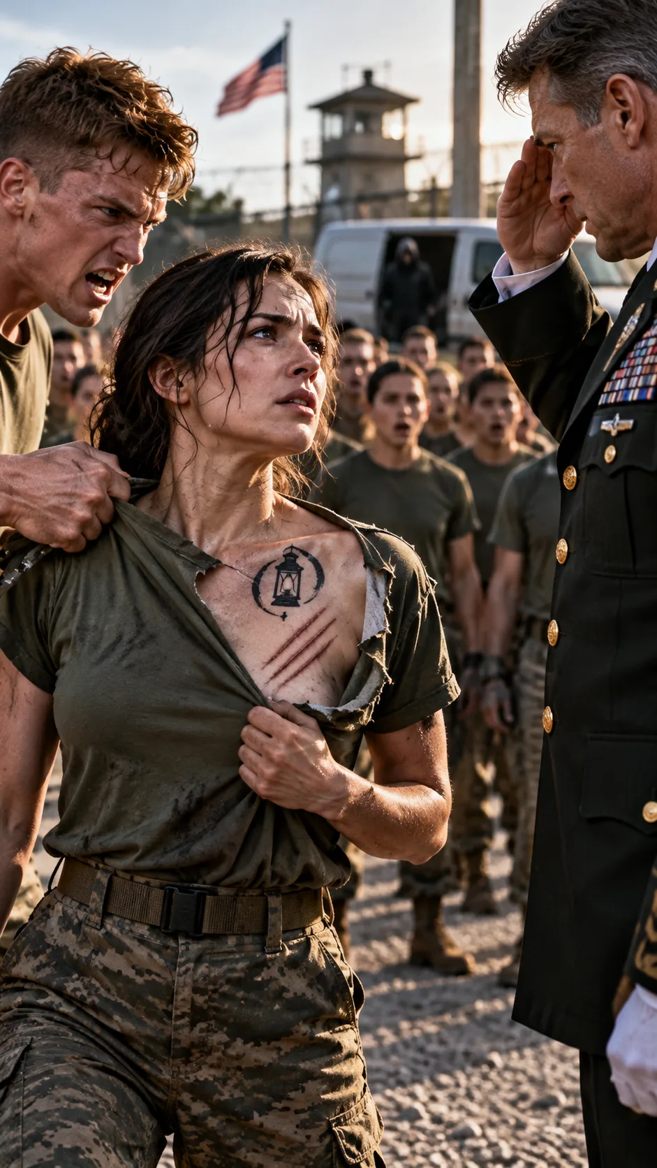 😱 He Ripped My Shirt in Front of 40 Soldiers to Humiliate Me—Then a Decorated Colonel Saw the Three Scars on My Body, Snapped to Attention, and Saluted Me. “That's Impossible,” He Whispered. “You Died Nine Years Ago.”