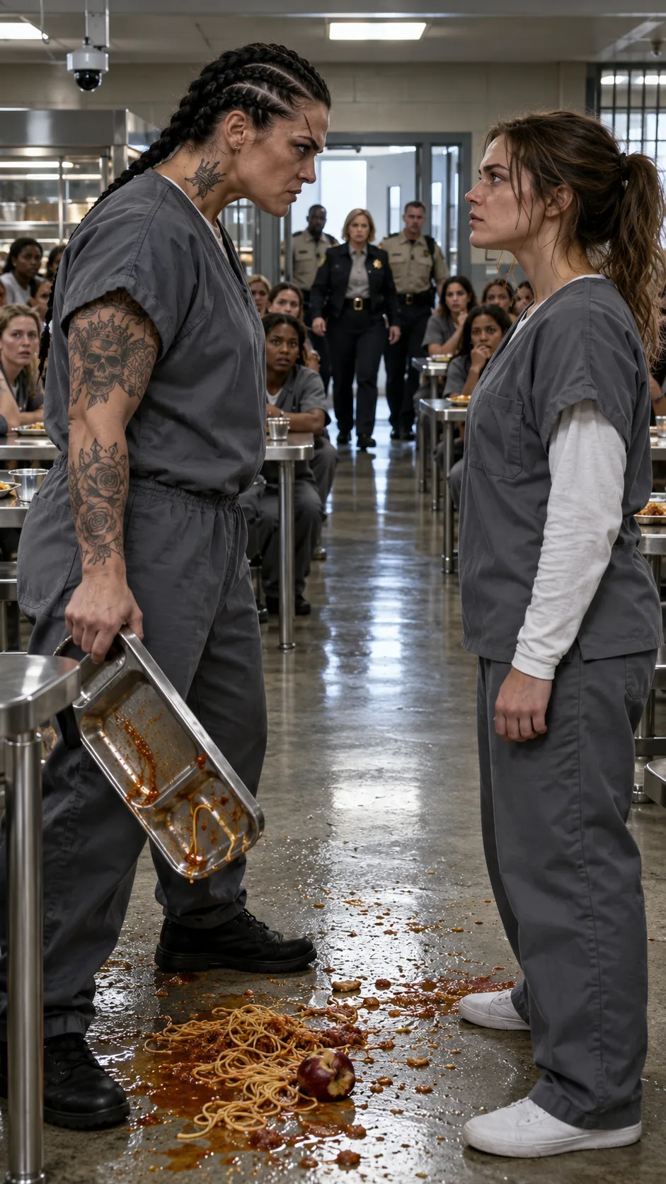 The Most Feared Woman in Prison Threw Her Food on the Floor and Ordered the New Girl to Pick It Up—Then She Whispered “24701,” and the Entire Cafeteria Went Silent!