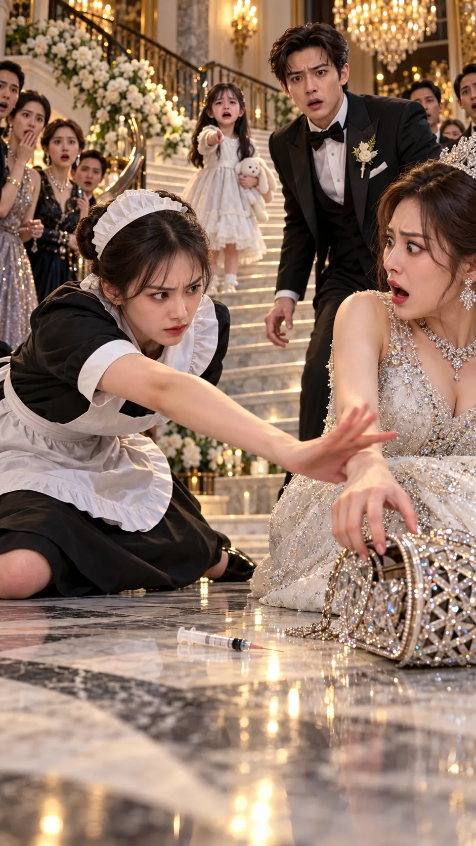 The Maid Kicked the Billionaire’s Fiancée in Front of 50 Guests—Then His 9-Year-Old Niece Broke Six Months of Silence: “Every Night, She Mixed It Into My Milk.”