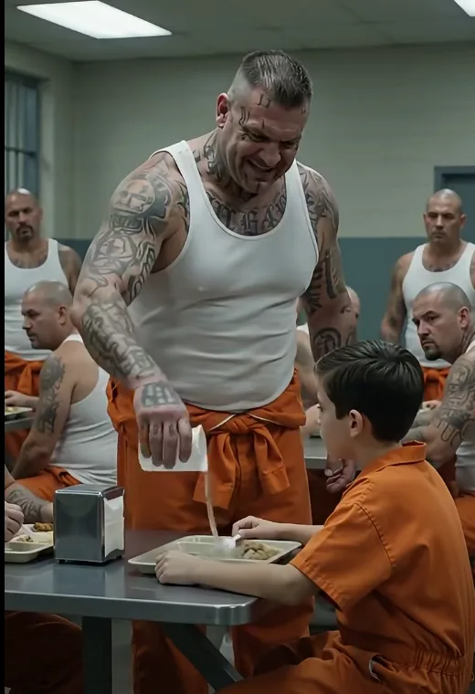 The Most Feared Prison Bully Humiliated a 14-Year-Old Boy at Lunch—Then a Man Who’d Been Locked Up for 40 Years Stood Up, and the Entire Cafeteria Went Silent.