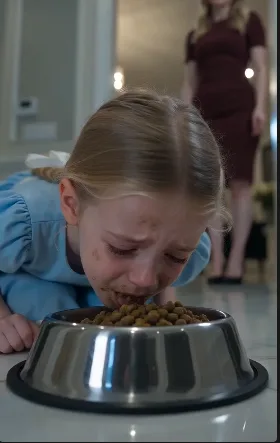 He Found His Little Girl Eating Dog Food—Then One Folded Card Exposed His Wife’s Secret