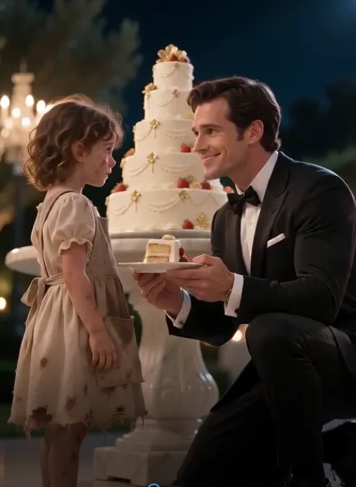 A Rich Woman Screamed at a Barefoot Little Girl for Touching a $5,000 Cake—But When a Young Billionaire Knelt Down to Feed Her, the Entire Gala Fell Silent. 😱💔
