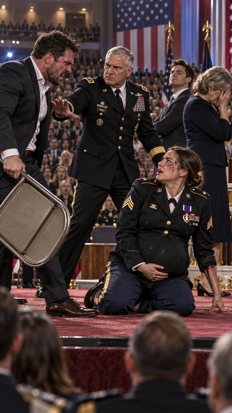 My Husband Broke My Arm With a Chair While I Was 8 Months Pregnant at My Purple Heart Ceremony—Then General Hayes Revealed a Secret That Made Him Turn Deathly Pale!