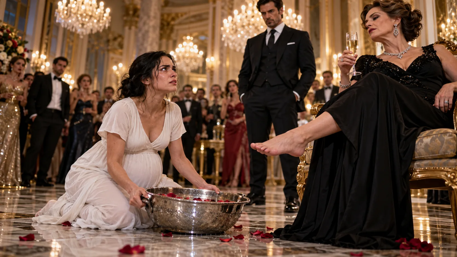 “My Husband Forced Me to Wash His Mother’s Feet While 200 Rich Guests Laughed—But He Forgot I Owned His Entire Empire!”