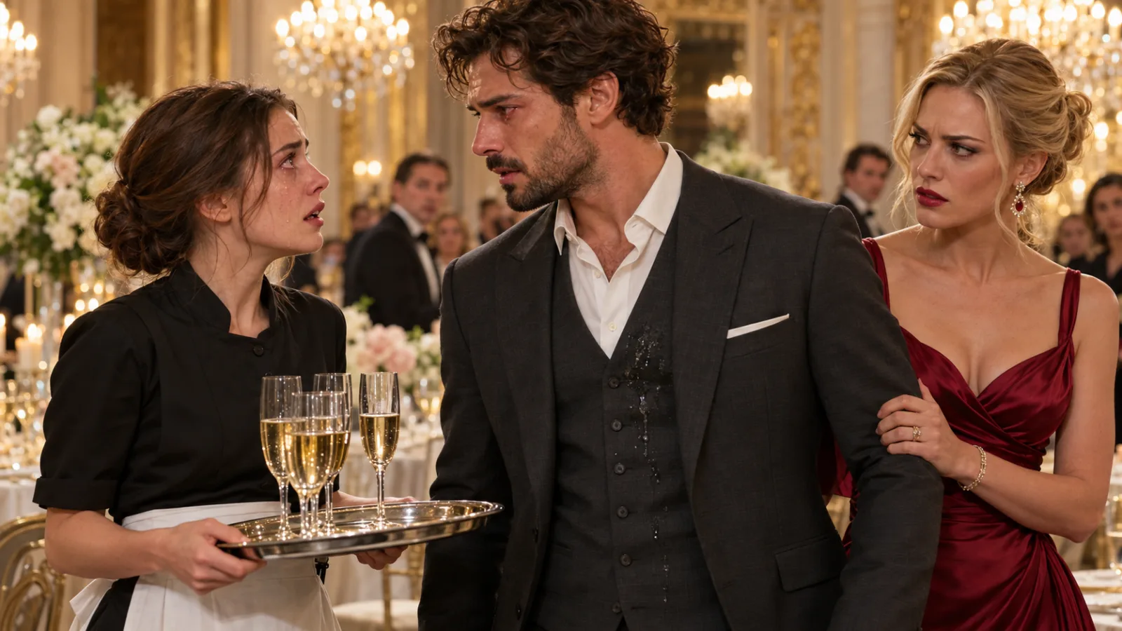 SHE THOUGHT HER HUSBAND DIED THREE YEARS AGO—UNTIL SHE SPILLED CHAMPAGNE ON HIM AND HE TOLD HIS DATE, “SHE’S MY WIFE.”