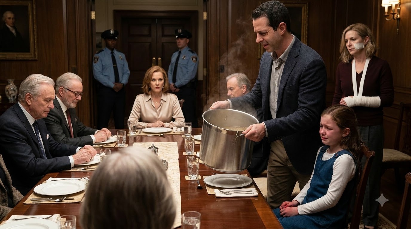 MY TEN-YEAR-OLD DAUGHTER WAS FORCED TO SERVE MY WEALTHY RELATIVES WITH BURNED HANDS—THEN MY MOTHER-IN-LAW ORDERED HER TO STOP CRYING.