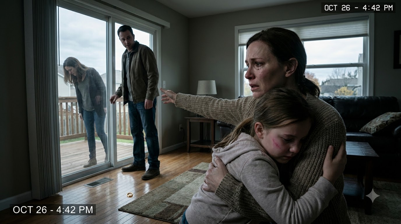 My 8-year-old daughter came home from school and caught her father kissing another woman—seconds later, he slapped his own child to protect the stranger.