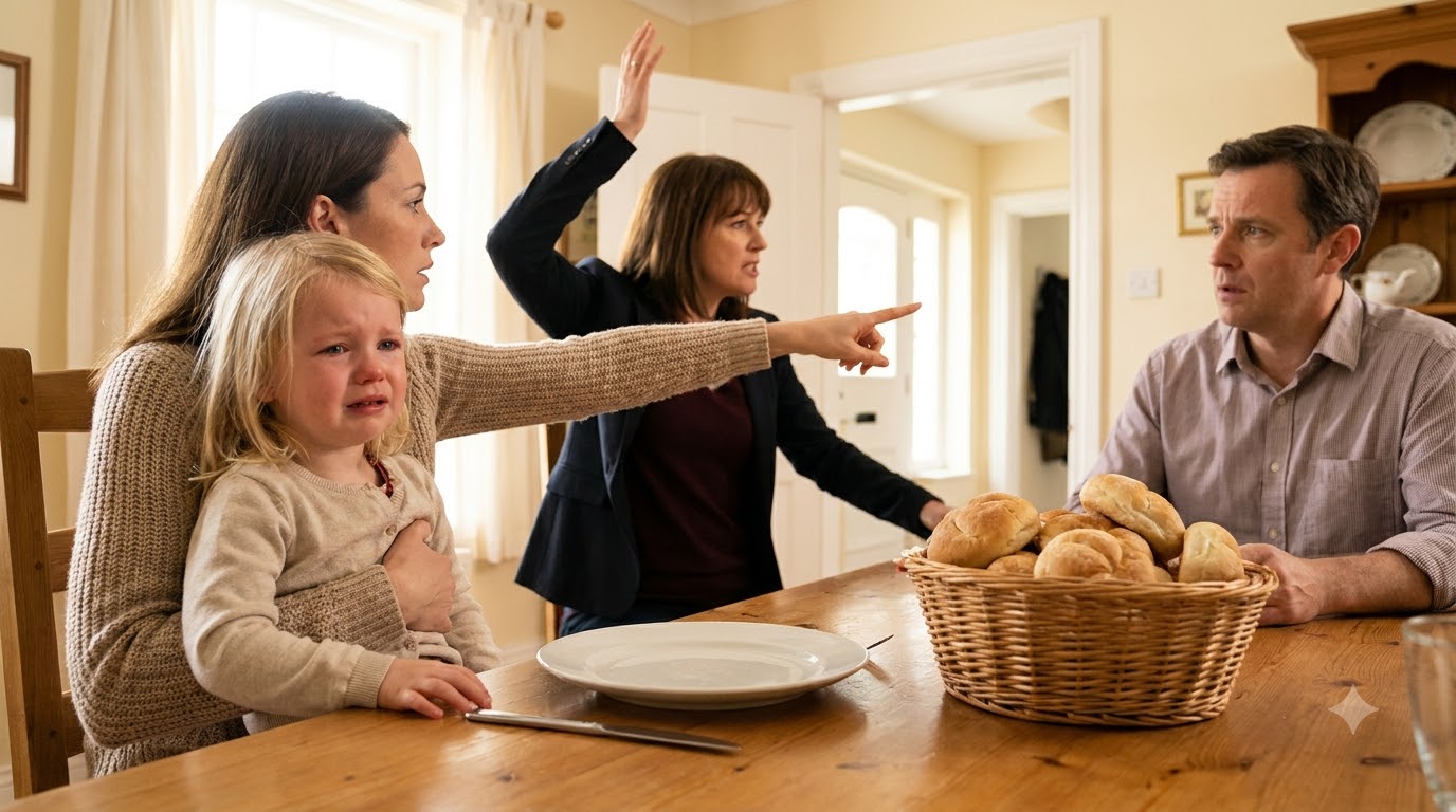 My mother-in-law slapped my four-year-old daughter for reaching for bread—so I finally fought back.