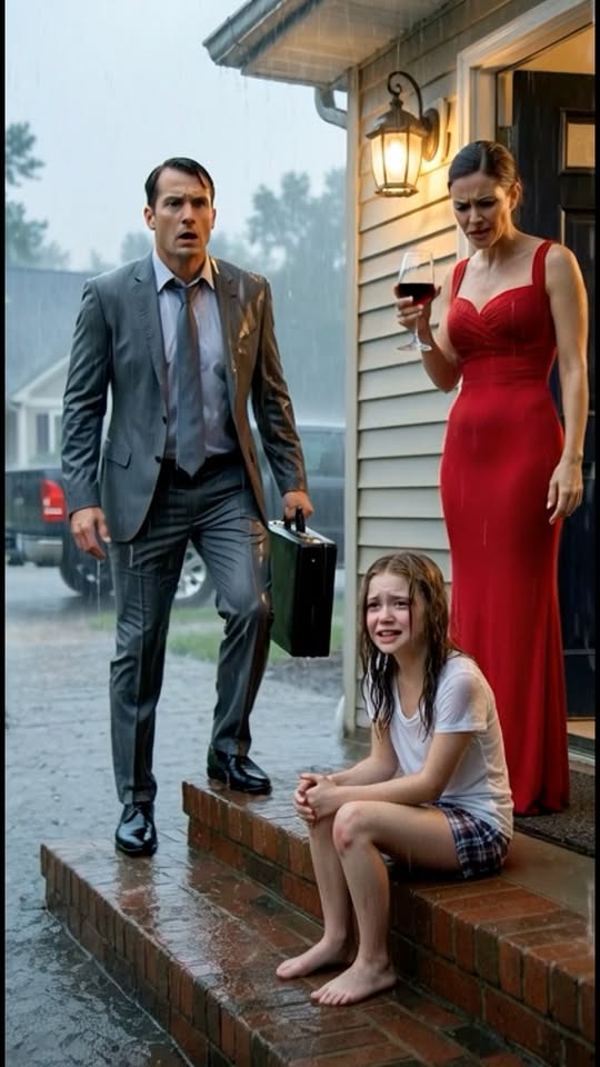 My stepmother dragged me by my hair and locked me outside in a 38-degree downpour over one broken plate. Then my father pulled into the driveway. I showed him my bleeding scalp. The words he said next were colder than the storm: “Stop being dramatic and apologize.” He didn’t know I was done crying.