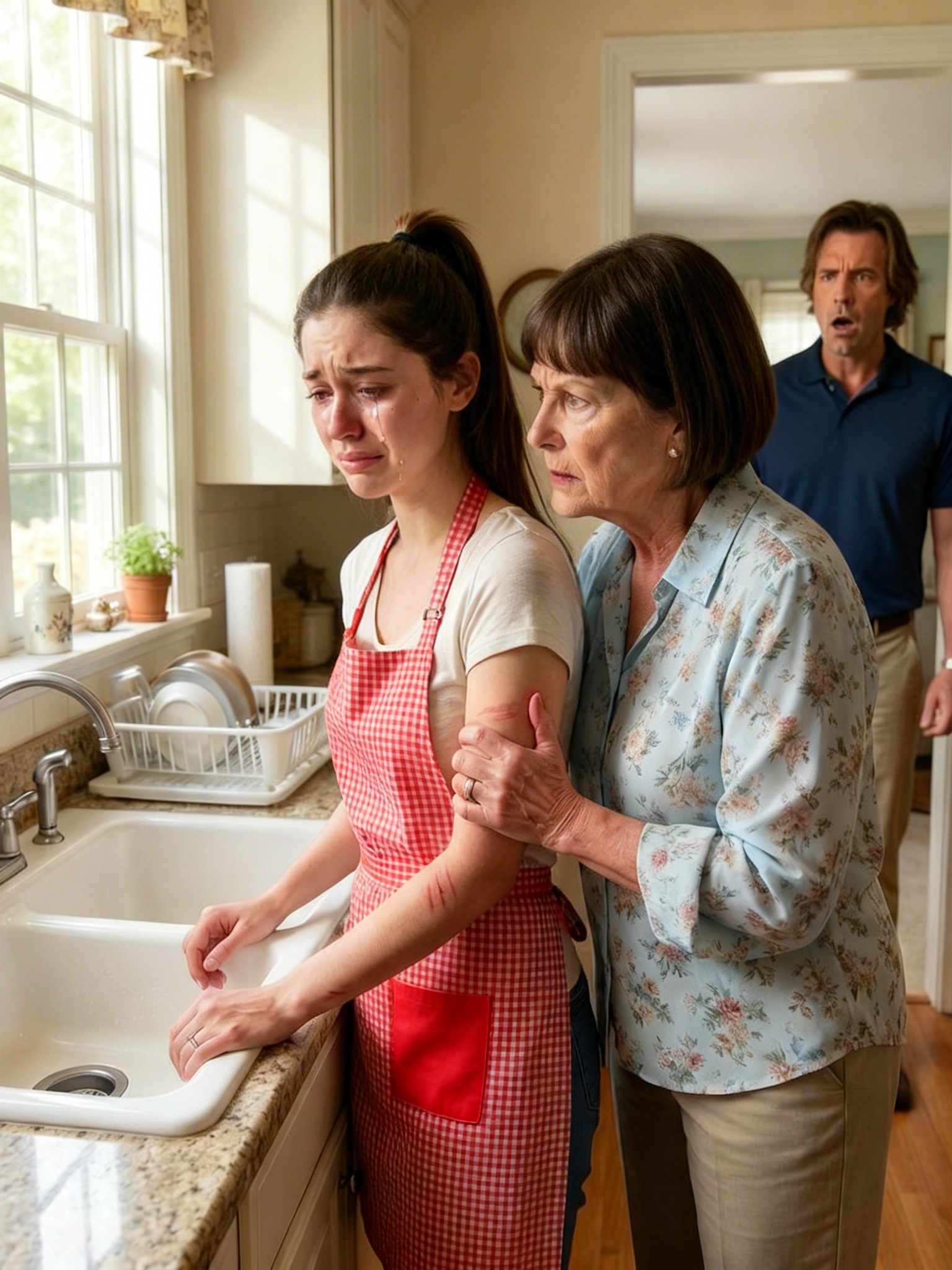 I used to think my wife was just clumsy—always brushing off the bruises on her wrists with, “I bumped into something, it’s nothing.” Then the kitchen camera showed my mother crushing her wrist and whispering, “Don’t let my son find out.” I replayed it three times, and what made my bl:ood run cold wasn’t just that moment